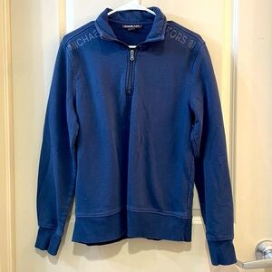 MICHAEL KORS navy blue quarter zip sweater